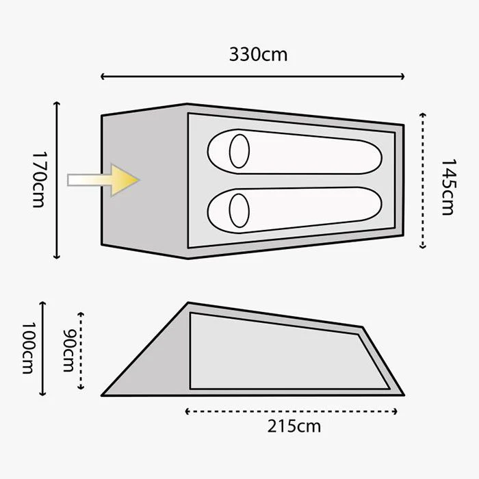 Highlander Blackthorn 2-Person Tent - Hunter Green - Image 4