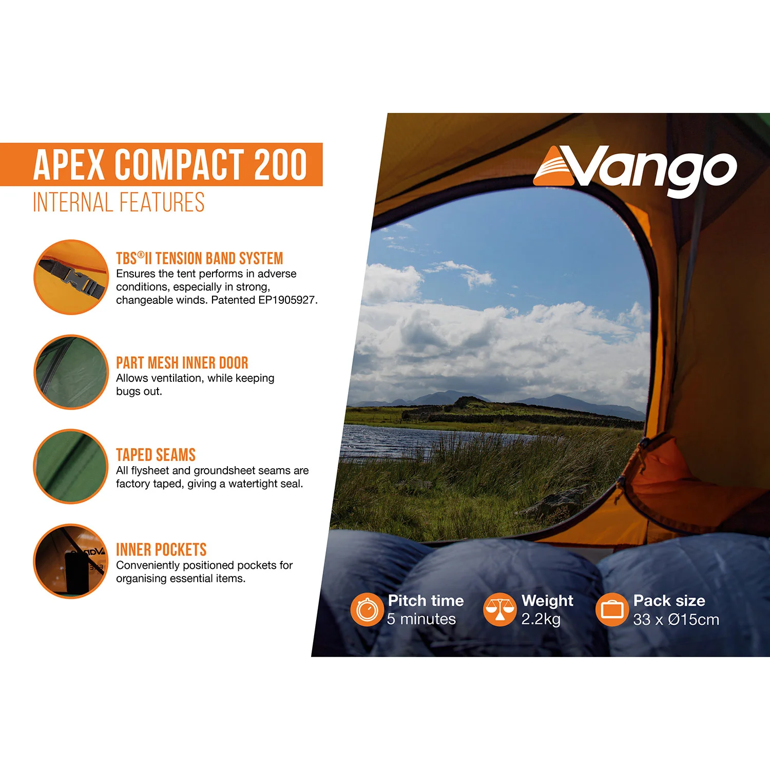 Vango Apex Compact 200 2-Person Tent - Image 3