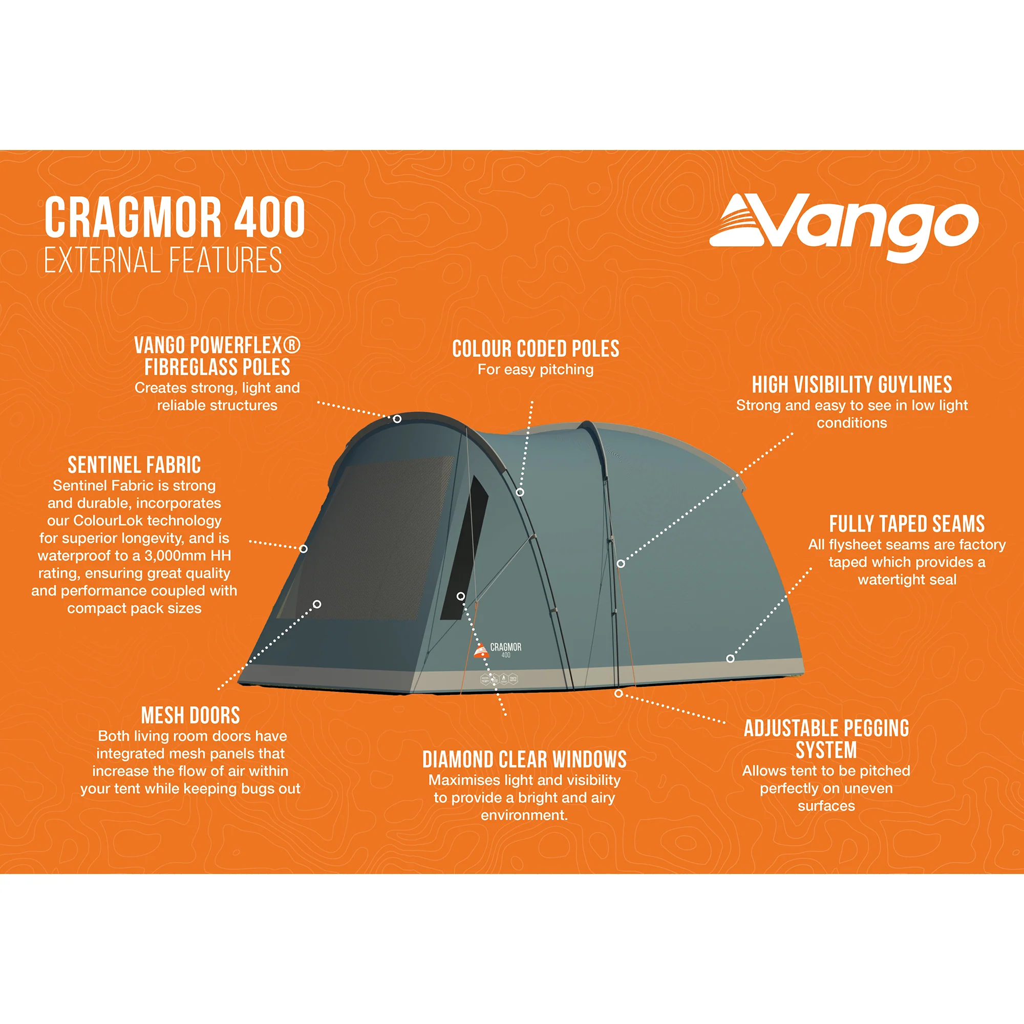 Vango Cragmor 400 4-Person Family Tent - Image 4